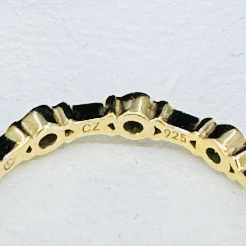 Sterling Silver Over Gold Cz Stackable Ring Size … - image 6